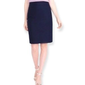 Navy J crew pencil midi skirt